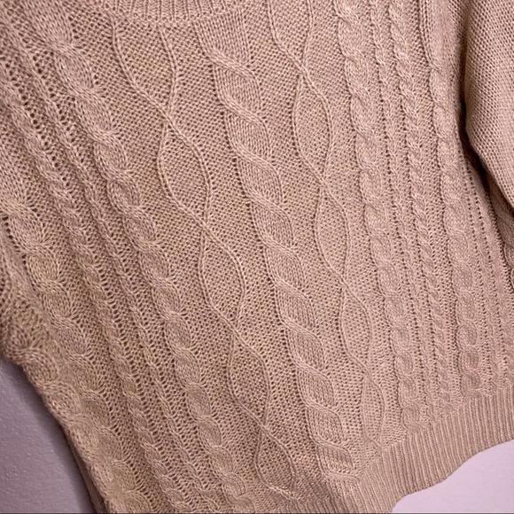 Copper Key Beige Cable Knit Sweater Medium - Picture 3 of 7